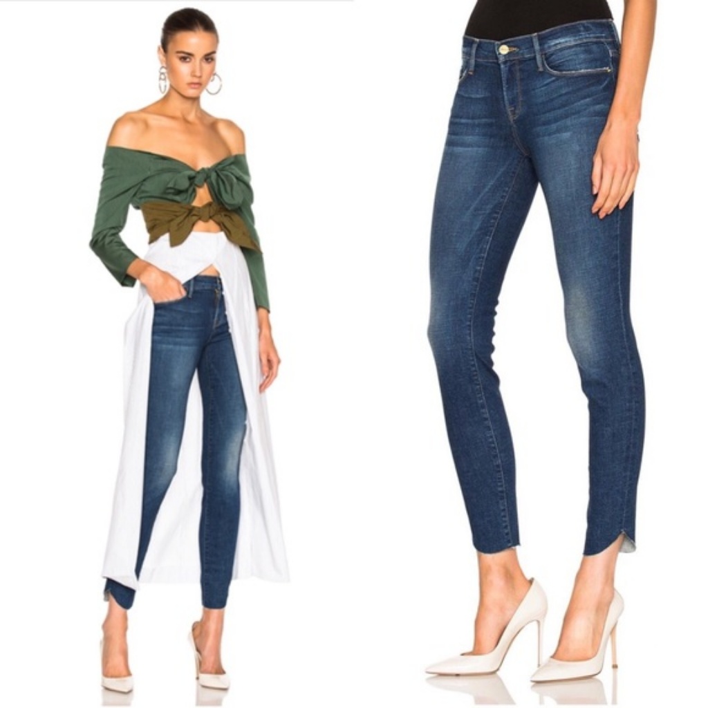 Frame Le Skinny De Jeanne Jeans Raw Tulip Hem